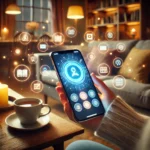 Korisnik koristi AI asistenta na iPhone uređaju u dnevnoj sobi